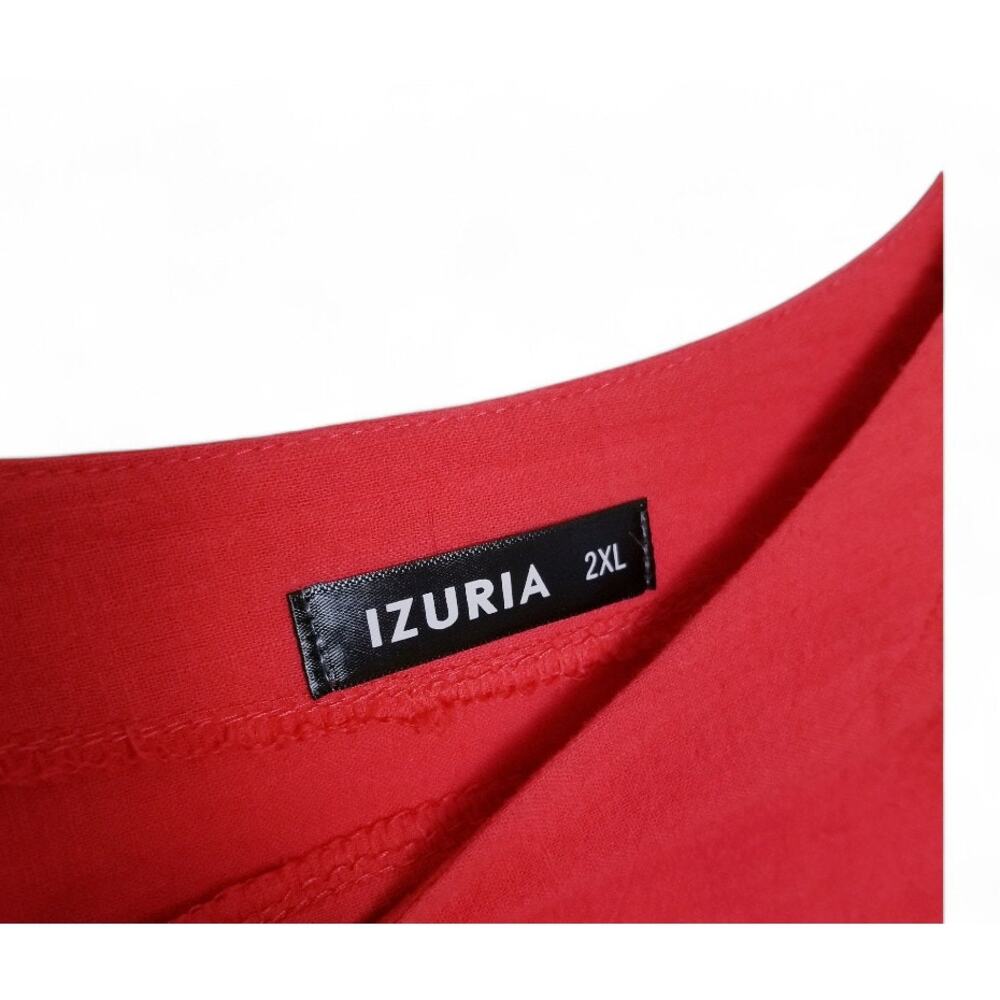 IZURIA Top Vermilion Lagenlook Cocoon 100% Cotton - Size 2XL - Picture 5 of 8